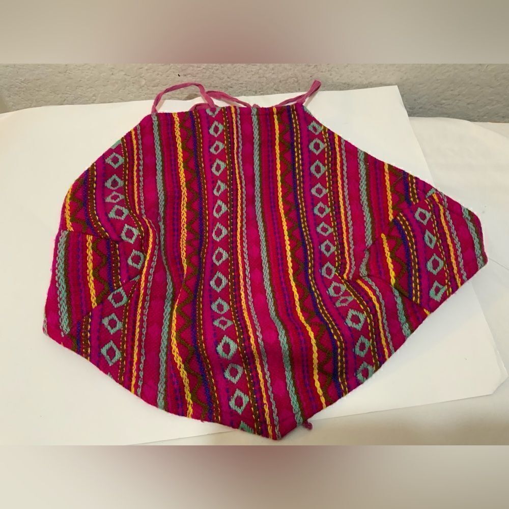Bright Pink Stitched Halter Top (size: M) T2